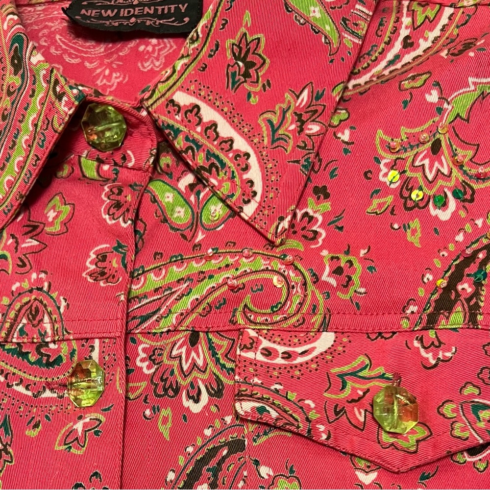 ❤️ 2 FOR $20--NEW IDENTITY WOMEN'S PAISLEY PINK JACKET. Size Large